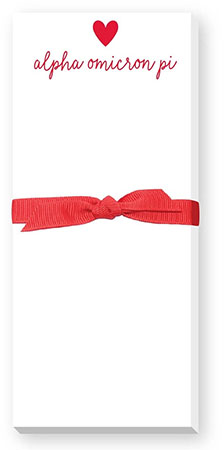 Sorority Skinnie Note Pads by Donovan Designs (Alpha Omicron Pi)