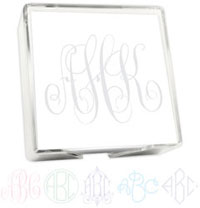 Henley Watercolor Monogram Memo Square with Holder by Embossed Graphics