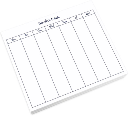 Organize by Week Calendar Super Slab - White by Embossed Graphics