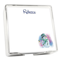 Cheerful Snowman Memo Square with Holder by Embossed Graphics