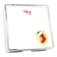 Christmas Stocking Memo Square with Holder by Embossed Graphics