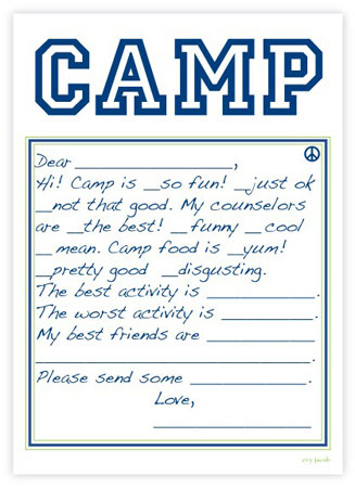 Evy Jacob Camp Notepads - Non-Personalized (Prep Camp Peace Blue Fill In)