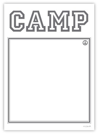 Evy Jacob Camp Notepads - Non-Personalized (Prep Camp Peace Gray + Black)