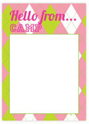 Evy Jacob Camp Notepads - Non-Personalized (Hello From Pink Argyle)