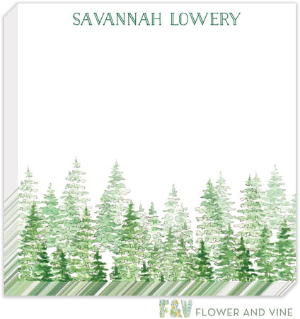 Flower & Vine - Notepads (Watercolor Evergreen Trees)