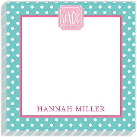 HollyDays - Notepads (Mint Strawberry Pink Dots)