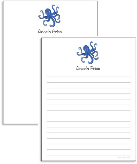 Notepads by Kelly Hughes Designs (Blue Octopus)