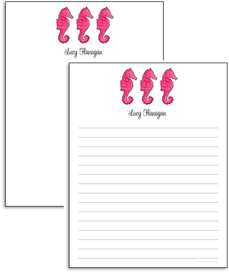 Notepads by Kelly Hughes Designs (Seahorse In Pink)
