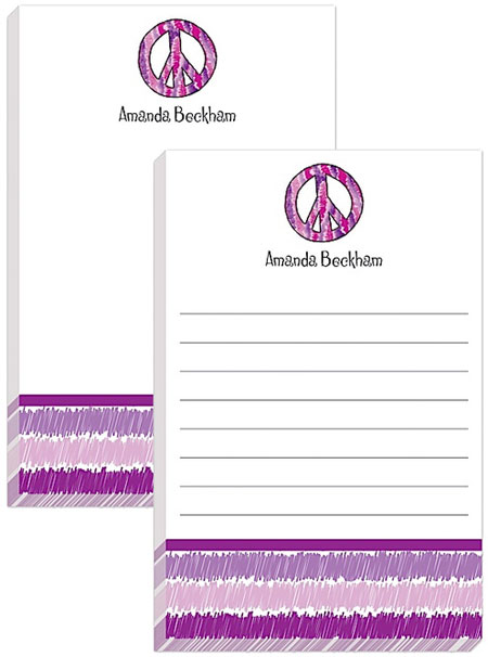 Notepads by Kelly Hughes Designs (Peace Out Purple)