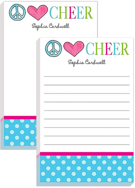 Notepads by Kelly Hughes Designs (Peace Love Cheer)