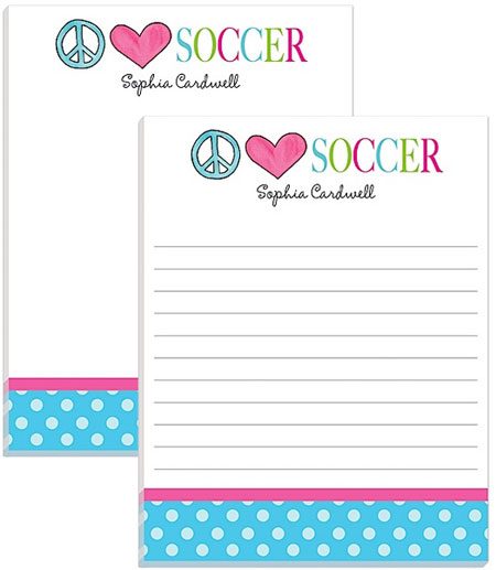 Notepads by Kelly Hughes Designs (Peace Love Soccer)