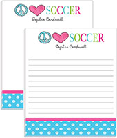 Large Notepads by Kelly Hughes Designs (Peace Love Soccer)