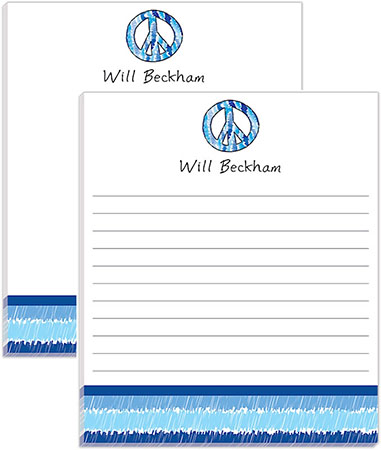 Large Notepads by Kelly Hughes Designs (Peace Out Blue) Large Notepads by Kelly Hughes Designs (Peace Out Blue)