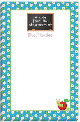 Notepads by Little Lamb Designs - Chalkboard With Apples Border Notepads by Little Lamb Designs - Chalkboard With Apples Border