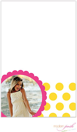 Modern Posh Notepads - Yellow Dot Photo - Yellow & Pink