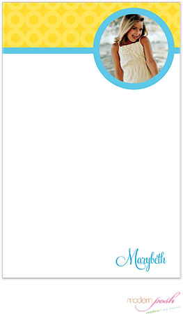 Modern Posh Notepads - Yellow Bubble Photo - Yellow & Blue Modern Posh Notepads - Yellow Bubble Photo - Yellow & Blue