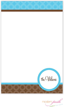 Modern Posh Notepads - Blue Bubble - Blue & Brown Modern Posh Notepads - Blue Bubble - Blue & Brown