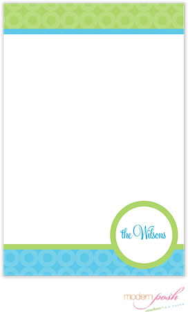 Modern Posh Notepads - Green Bubble - Green & Blue