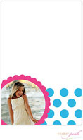 Modern Posh Notepads - Blue Dot Photo - Pink & Blue