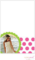 Modern Posh Notepads - Pink Dot Photo - Pink & Green