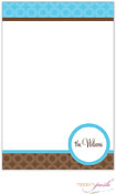 Modern Posh Notepads - Blue Bubble - Blue & Brown