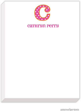 PicMe Prints - Personalized Notepads (Big Letter Big Dots Hot Pink Small Notepad)