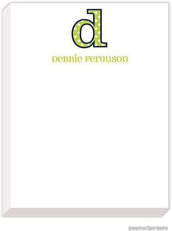 PicMe Prints - Personalized Notepads (Big Letter Big Dots Chartreuse Small Notepad)