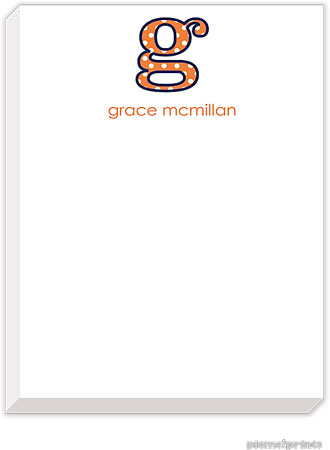 PicMe Prints - Personalized Notepads (Big Letter Big Dots Tangerine Small Notepad)