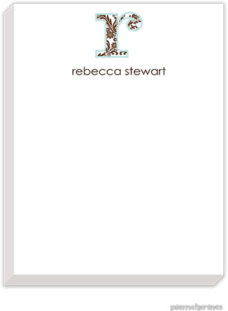 PicMe Prints - Personalized Notepads (Big Letter Damask Chocolate Small Notepad) PicMe Prints - Personalized Notepads (Big Letter Damask Chocolate Small Notepad)