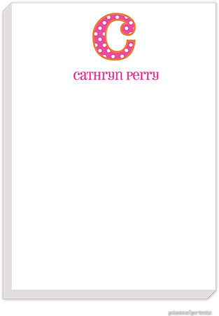 PicMe Prints - Personalized Notepads (Big Letter Big Dots Hot Pink Large Notepad) PicMe Prints - Personalized Notepads (Big Letter Big Dots Hot Pink Large Notepad)