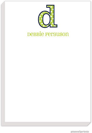 PicMe Prints - Personalized Notepads (Big Letter Big Dots Chartreuse Large Notepad)