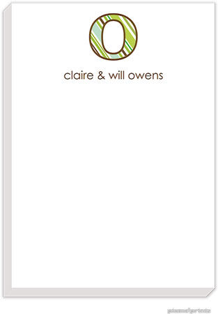 PicMe Prints - Personalized Notepads (Big Letter Stripes Green Large Notepad) PicMe Prints - Personalized Notepads (Big Letter Stripes Green Large Notepad)