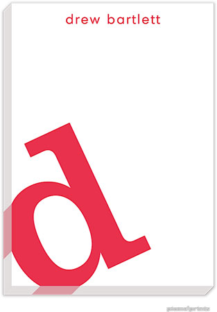 PicMe Prints - Personalized Notepads (Alphabet Cherry on White Large Notepad)