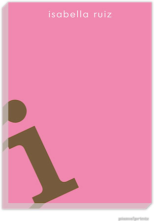 PicMe Prints - Personalized Notepads (Alphabet Chocolate on Bubblegum Large Notepad)