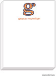 PicMe Prints - Personalized Notepads (Big Letter Big Dots Tangerine Small Notepad)