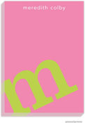 PicMe Prints - Personalized Notepads (Alphabet Chartreuse on Bubblegum Large Notepad)