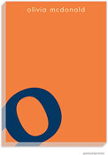 PicMe Prints - Personalized Notepads (Alphabet Navy on Tangerine Large Notepad)
