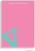 PicMe Prints - Personalized Notepads (Alphabet Turquoise on Bubblegum Large Notepad)