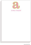 PicMe Prints - Personalized Notepads (Big Letter Big Dots Bubblegum and Chartreuse Large Notepad)