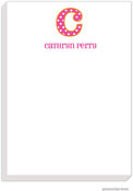PicMe Prints - Personalized Notepads (Big Letter Big Dots Hot Pink Large Notepad)