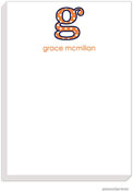 PicMe Prints - Personalized Notepads (Big Letter Big Dots Tangerine Large Notepad)
