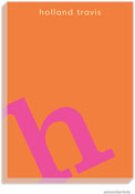 PicMe Prints - Personalized Notepads (Alphabet Hot Pink on Tangerine Large Notepad)