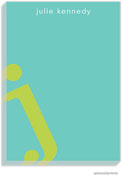 PicMe Prints - Personalized Notepads (Alphabet Chartreuse on Turquoise Large Notepad)