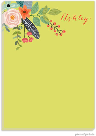 Notepads by PicMe Prints (Feather & Flowers Lime) Notepads by PicMe Prints (Feather & Flowers Lime)