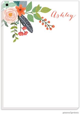 Notepads by PicMe Prints (Feather & Flowers White) Notepads by PicMe Prints (Feather & Flowers White)