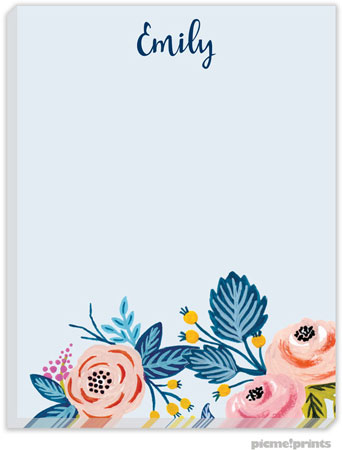 Small Notepads by PicMe Prints - Rose Of Spring Light Blue Small Notepads by PicMe Prints - Rose Of Spring Light Blue