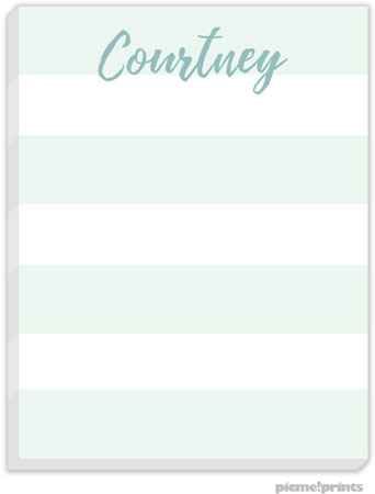 Small Notepads by PicMe Prints - Broad Stripes Mint