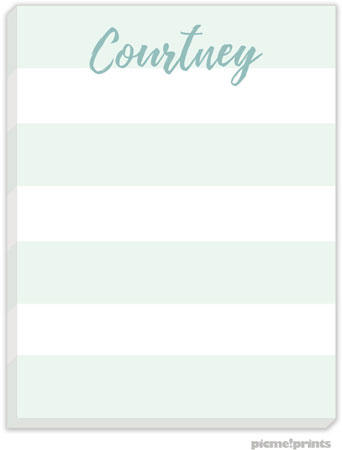 Small Notepads by PicMe Prints - Broad Stripes Mint Small Notepads by PicMe Prints - Broad Stripes Mint