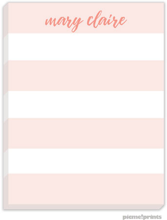 Small Notepads by PicMe Prints - Broad Stripes Blush