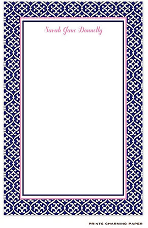 Prints Charming Notepads - Navy Blue Linking Pattern